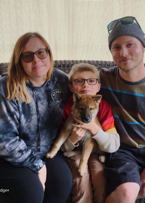 family with dog